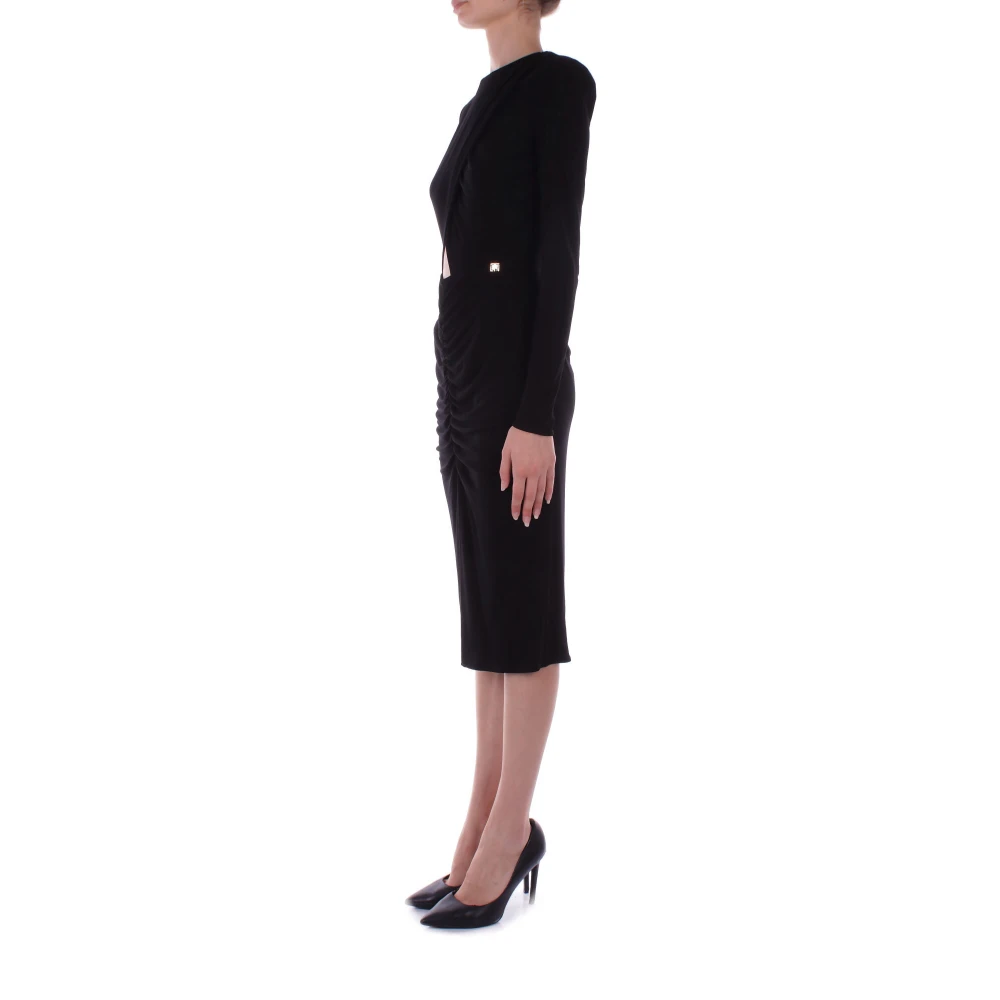 Elisabetta Franchi Zwarte Cut-Out Jurk Black Dames