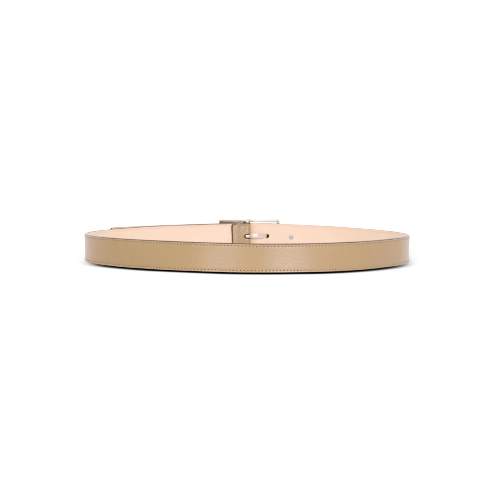 Balmain Dunne Signature kalfsleren riem Beige Heren