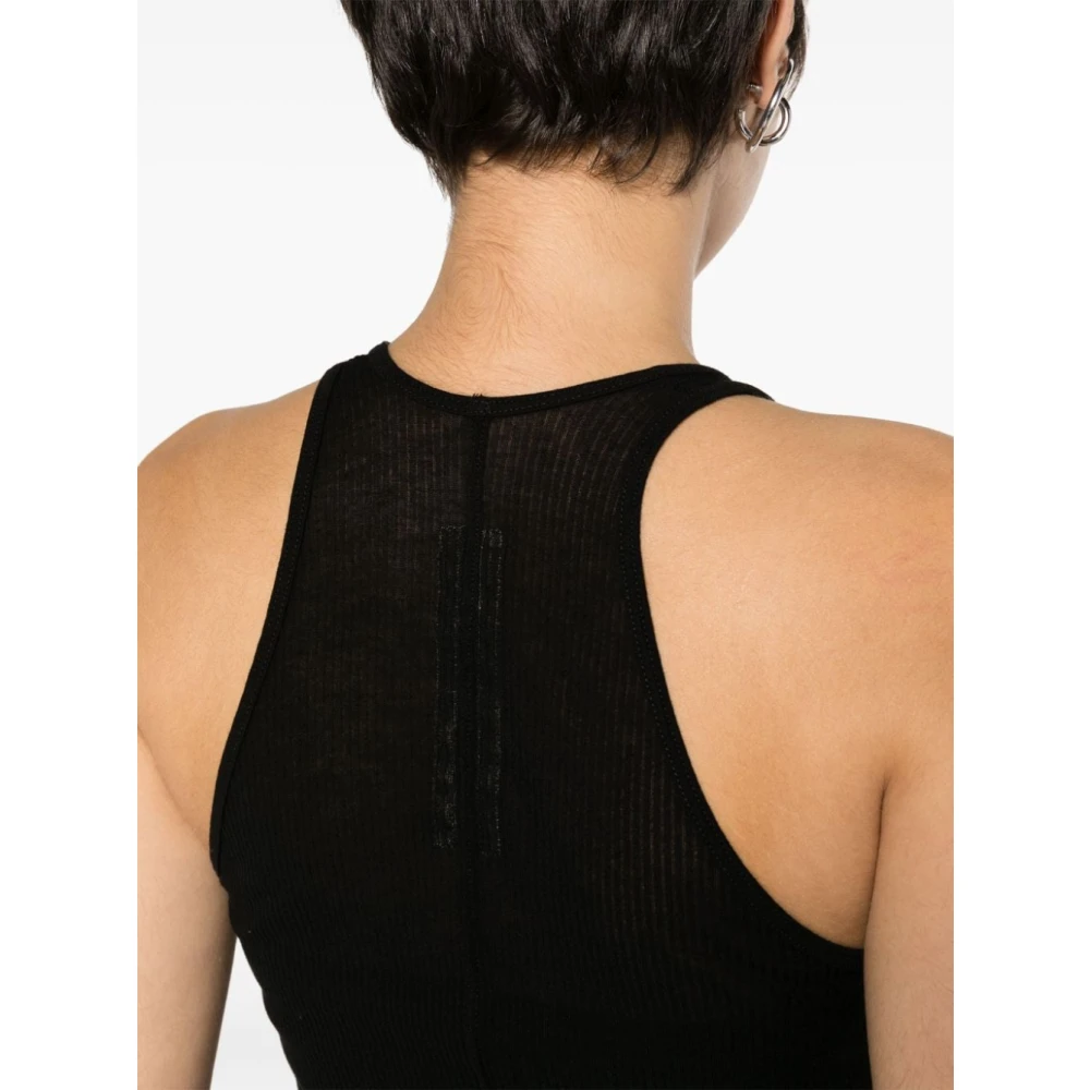 Rick Owens Zwarte katoenen jurk met racerback Black Dames