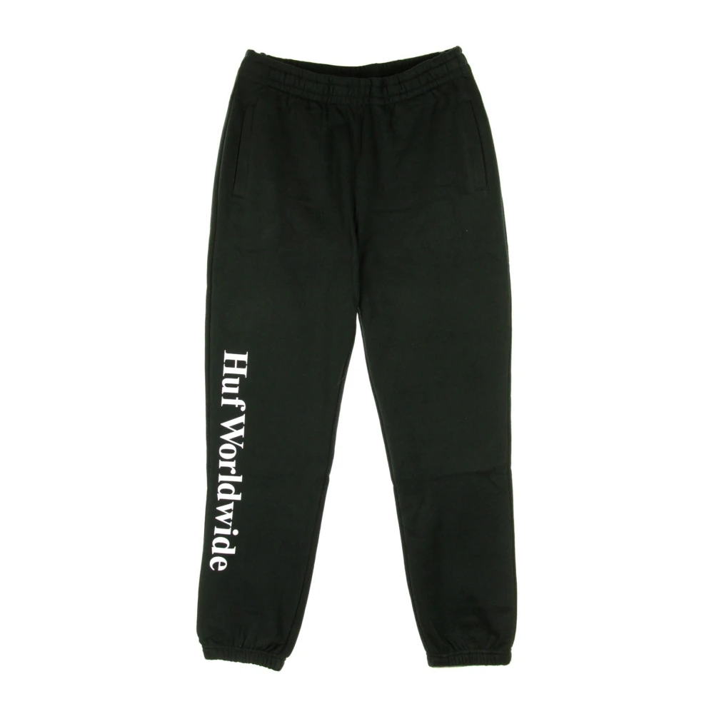 HUF Zwarte fleecebroek voor mannen Black Heren
