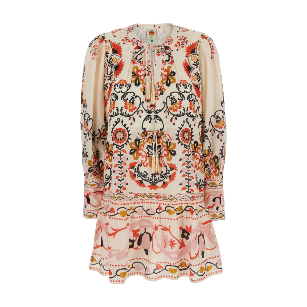 Farm Rio Mandala Bloemen Mini Jurk Multicolor Katoen Multicolor Dames