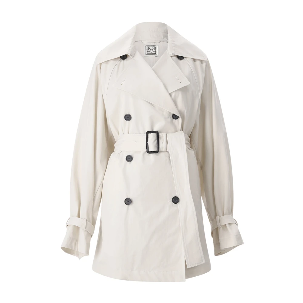 Totême Vrouw Beige Jassen Dames, Xs, Katoen, Trenchcoat