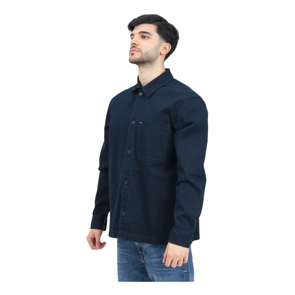 Tommy Hilfiger Blauwe Denim Overhemd met Lange Mouwen Blue Heren
