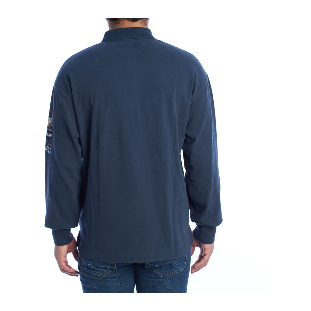 LA MARTINA Lange mouw poloshirt Blue Heren