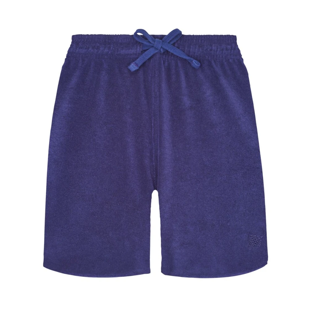 Vilebrequin Schildpad Geborduurde Katoenen Shorts Vrouwen Blue Dames