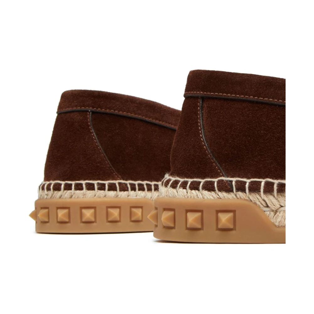 Valentino Garavani Bruine Suède Espadrilles met VLogo Signature Brown Heren