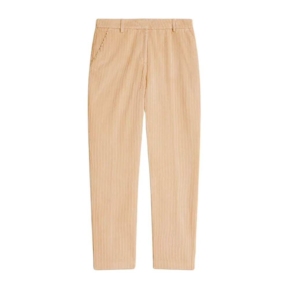 Liviana Conti Ribfluwelen broek Slim Fit Beige Dames