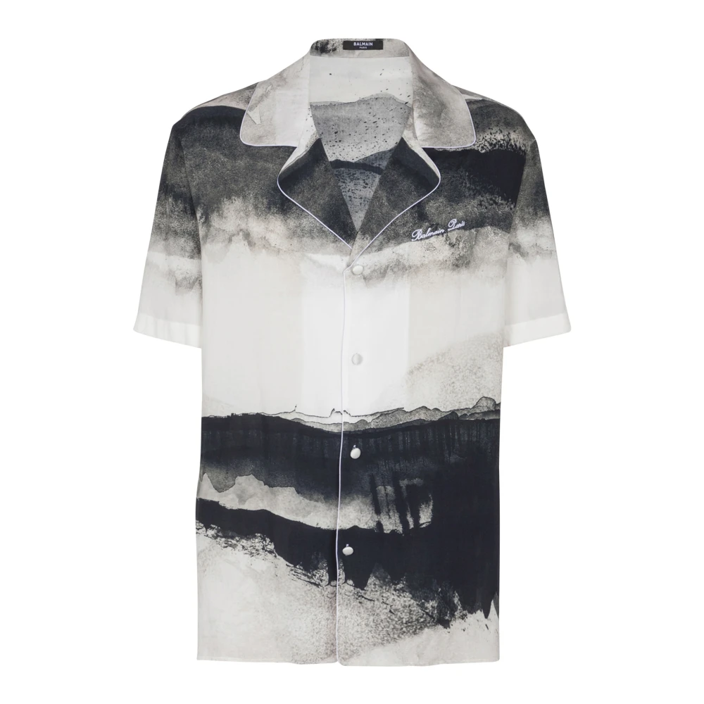 Balmain Pyjama shirt met Maan print White Heren