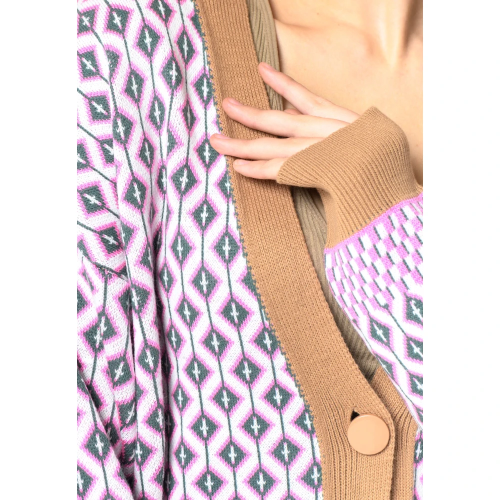 Cesare Gaspari Gebreid Vest met Patroon Multicolor Dames