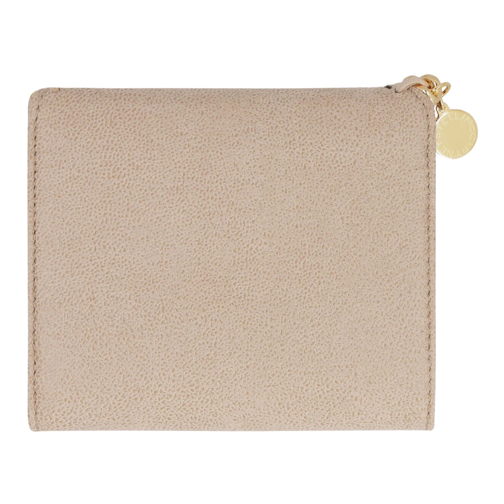 Stella Mccartney Kleine Flap Portemonnee met Drukknoopsluiting Beige Dames