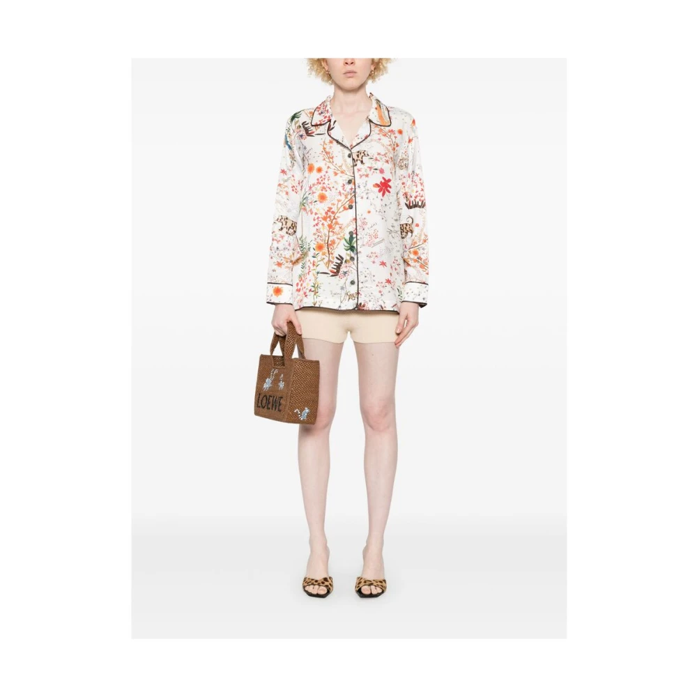 Siedrés Witte Button-Up Camp Kraag Shirt Multicolor Dames