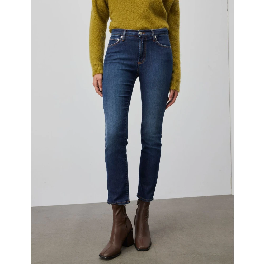 Roy Roger's Donkere Wassing Hoge Taille Slim Fit Jeans Blue Dames