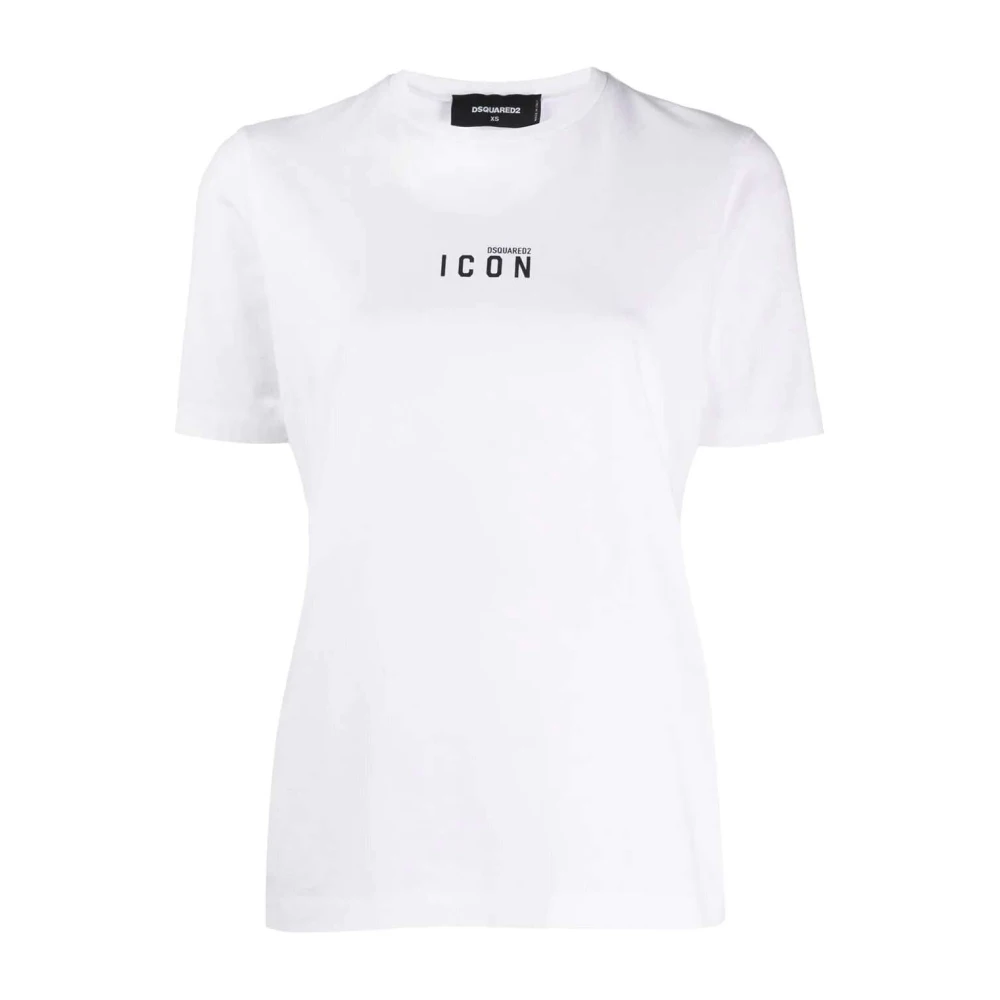 Dsquared2 T-shirt met bedrukt logo White Dames