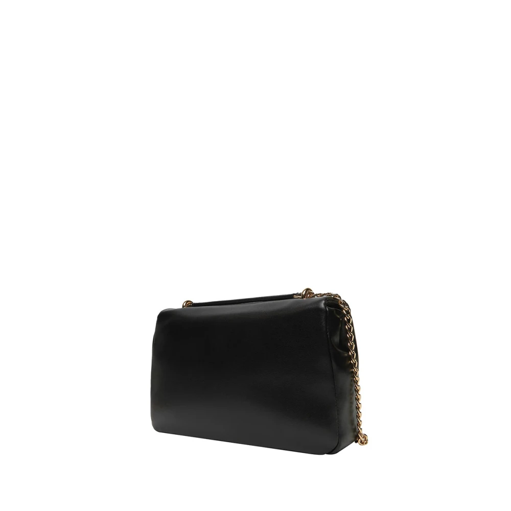 Moschino Zwarte schoudertas met gouden details Black Dames