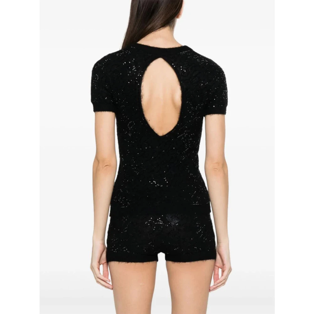 Blumarine Paricollo Zwarte Shirt Black Dames