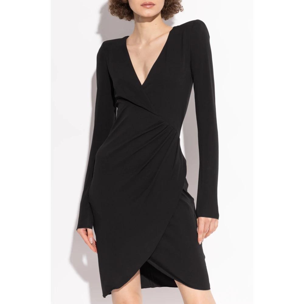 Emporio Armani Jurk met V-hals Black Dames