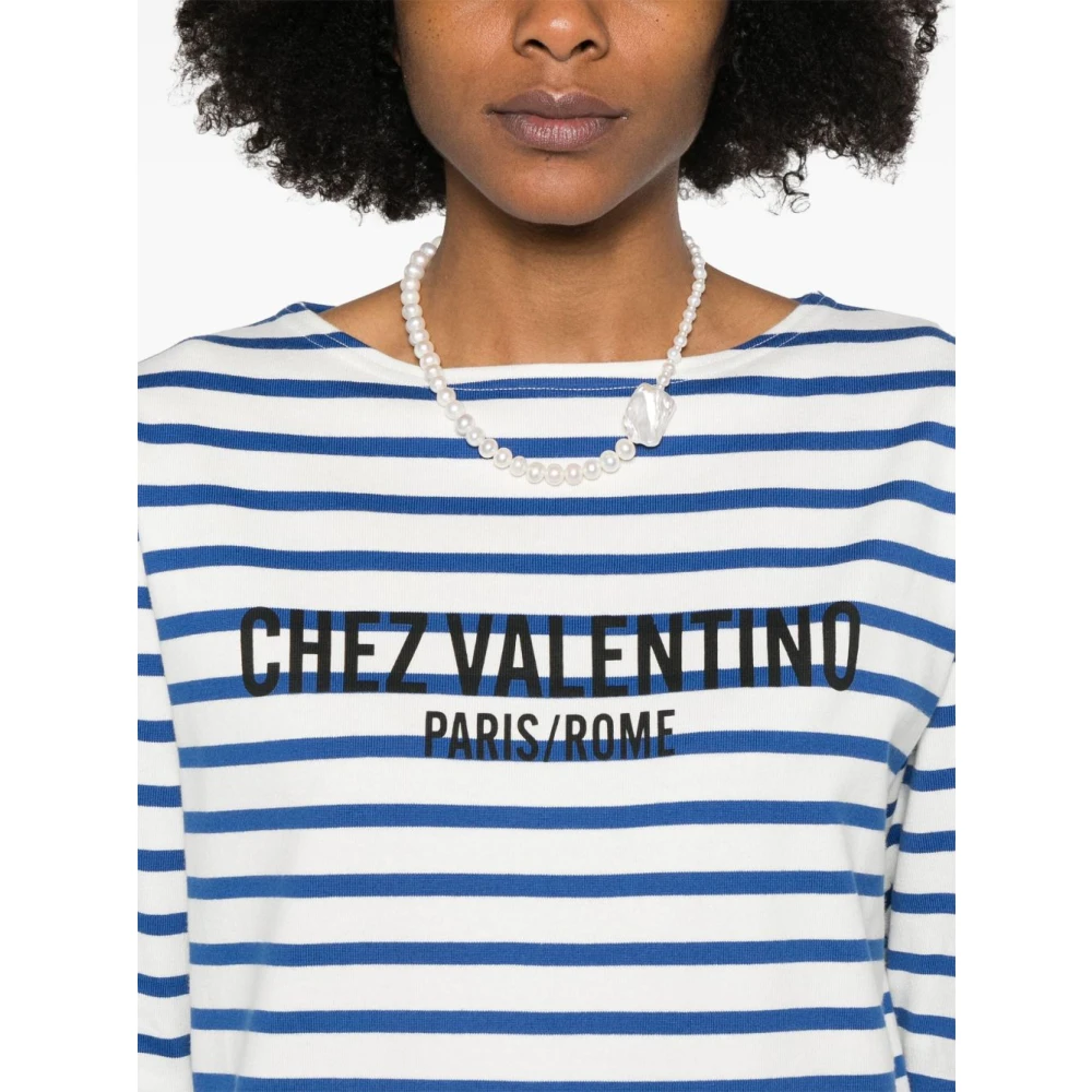 Valentino Stijlvolle T-shirts en Polo's in Ivoor Blue Dames