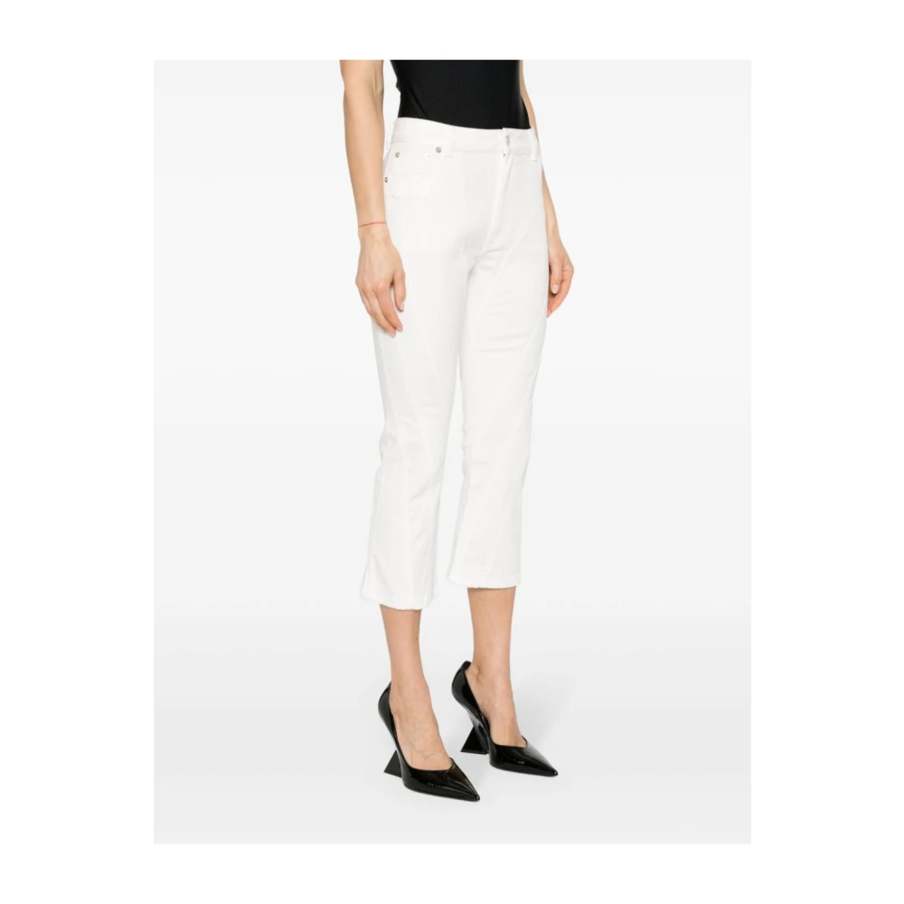 Mugler Witte Denim Jeans met Contraststiksels White Dames