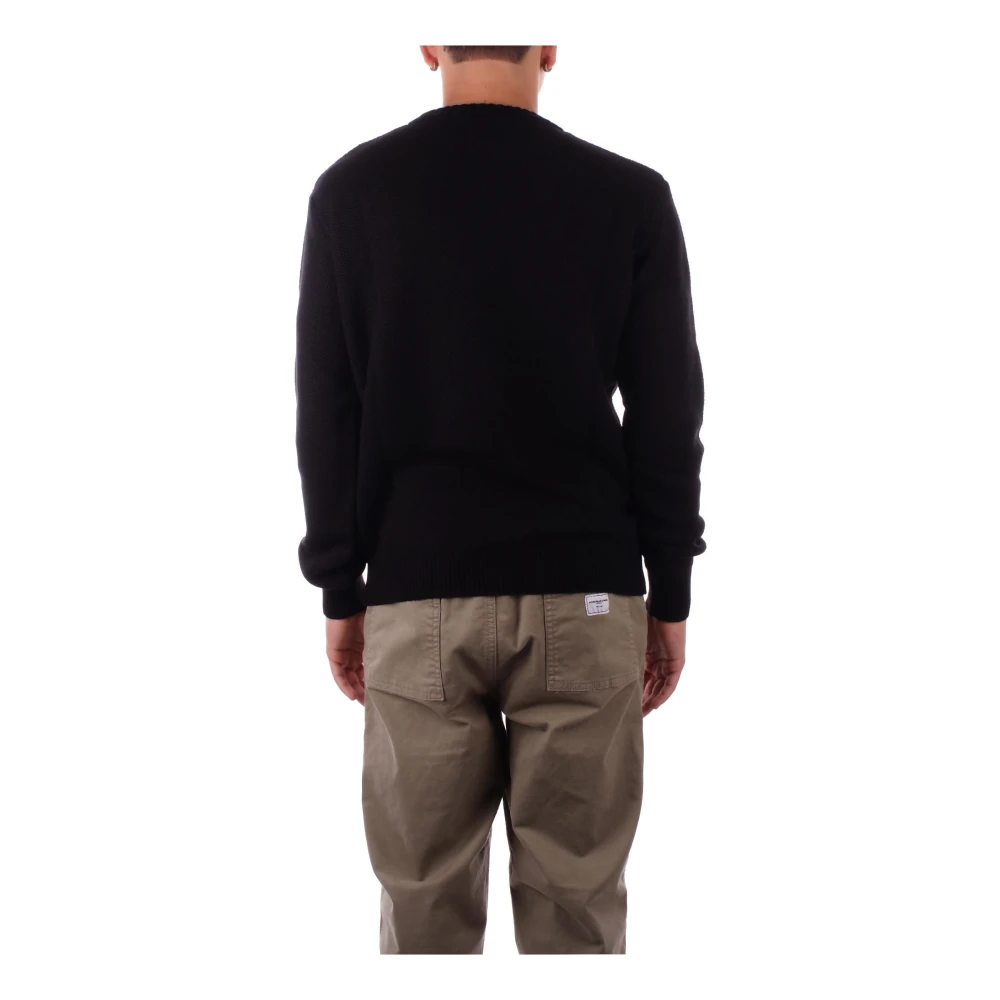 Costume National Zwart Logo Front Sweater Black Heren