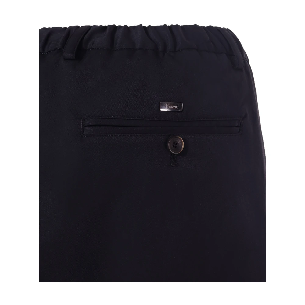 Herno Broek met katoenlook Black Heren