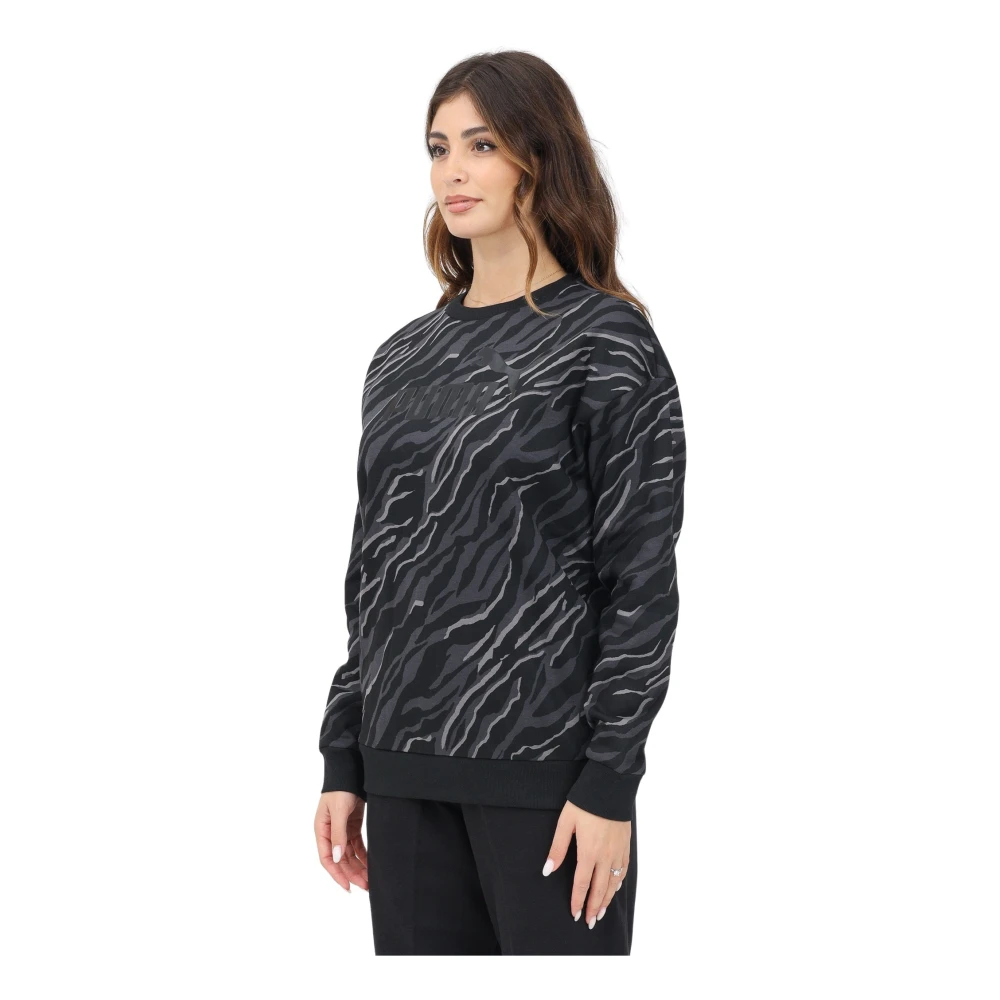 Puma Dierenprint Sweater Black Dames