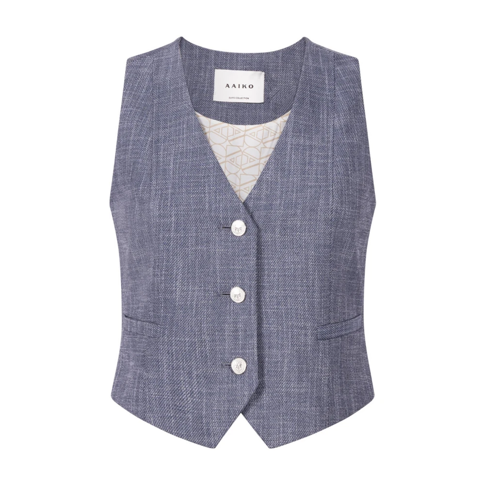 Aaiko Denim Gilet Alica Blue Dames