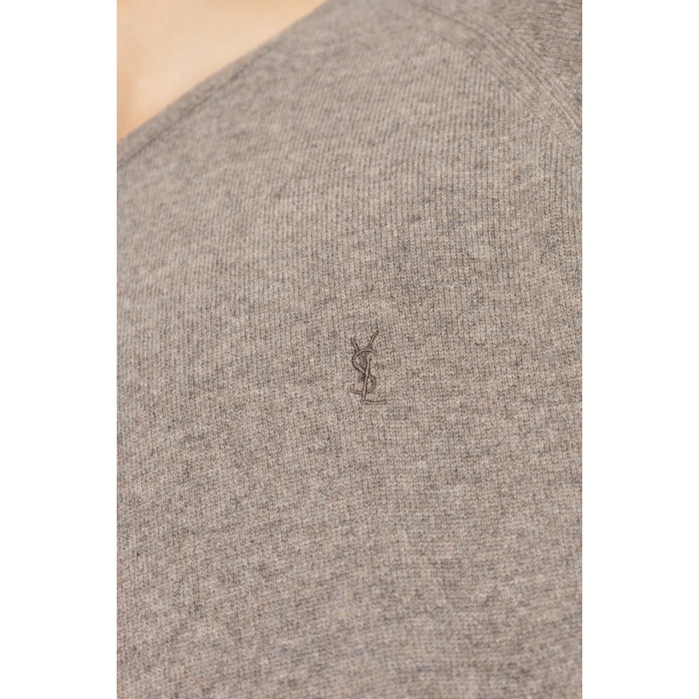 Saint Laurent Kasjmier trui Beige Heren