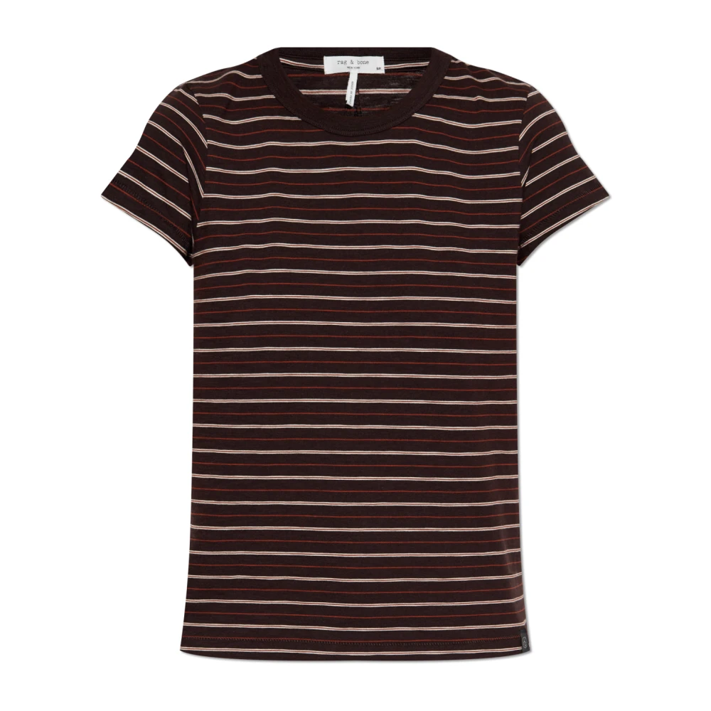Rag & Bone T-shirt Slub Brown Dames