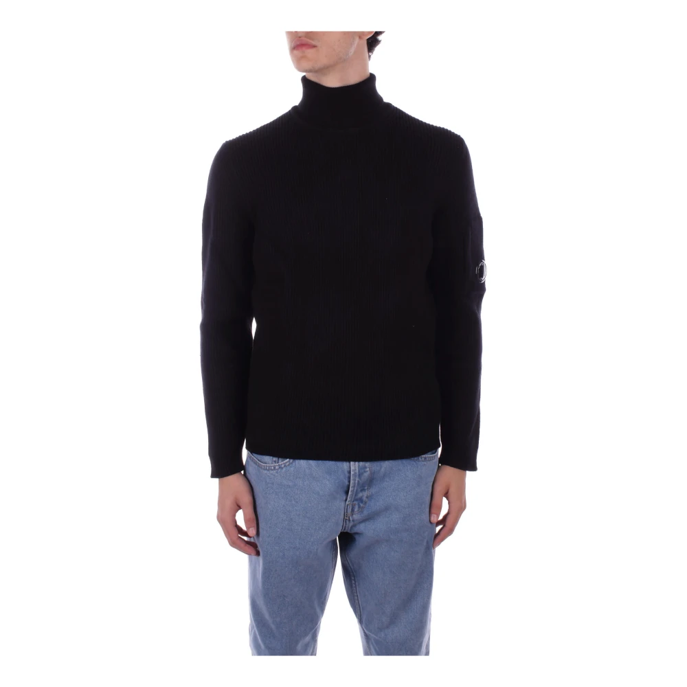C.P. Company Hoge Hals Logo Trui Zwart Black Heren