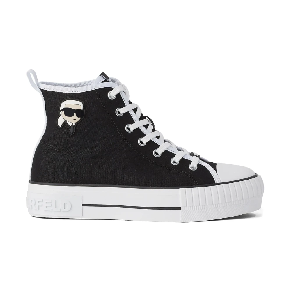 Karl Lagerfeld Kampus Max Nft Patch Hi Lace Dames Schoenen Zwart