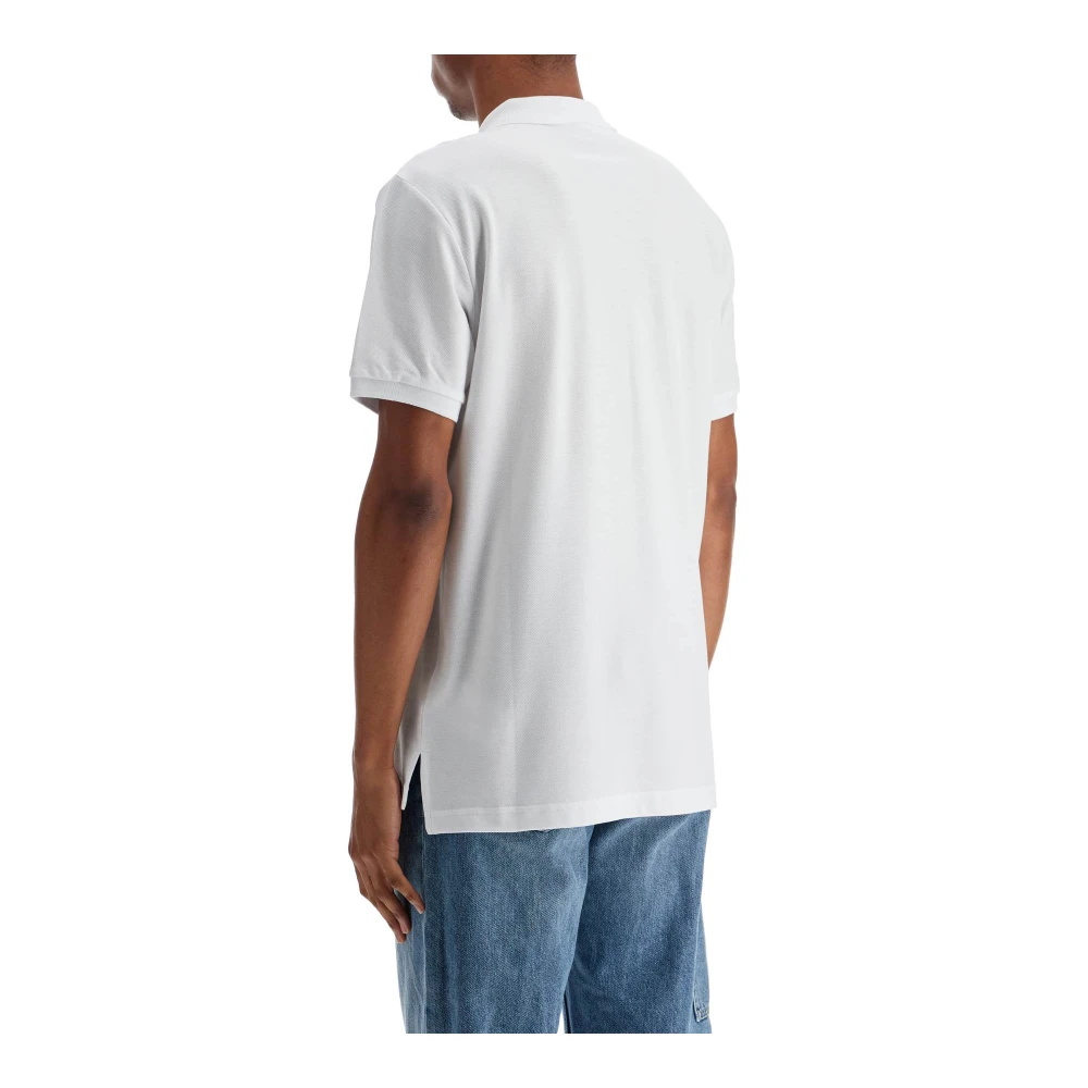 Moschino Geborduurd logo wit katoenen poloshirt White Heren