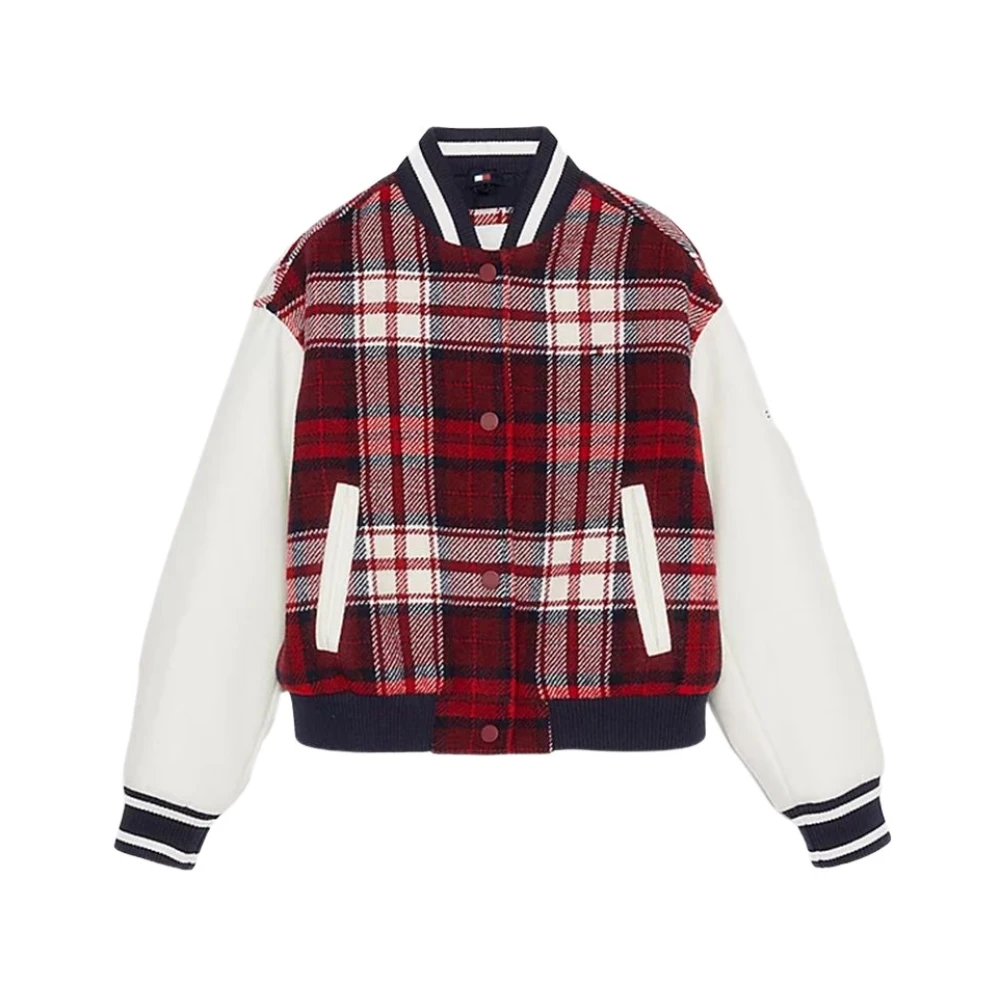 Tommy Hilfiger Tartan Ull Bomberjacka Red, Unisex