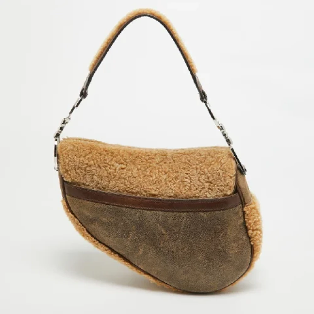 Dior Vintage Pre-owned Leather dior-bags Beige Dames