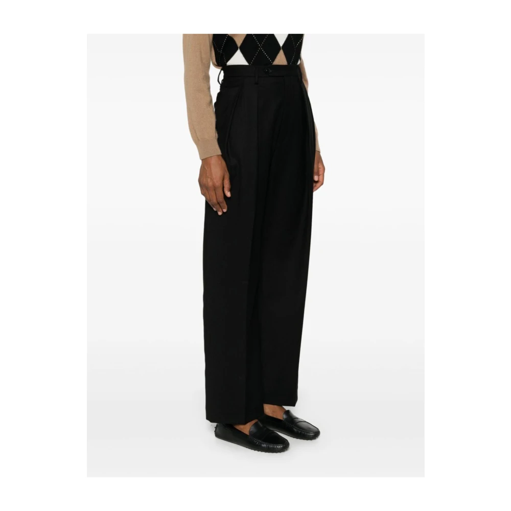 Barena Venezia Grijze Flanellen Wollen Broek met Plooien Black Dames