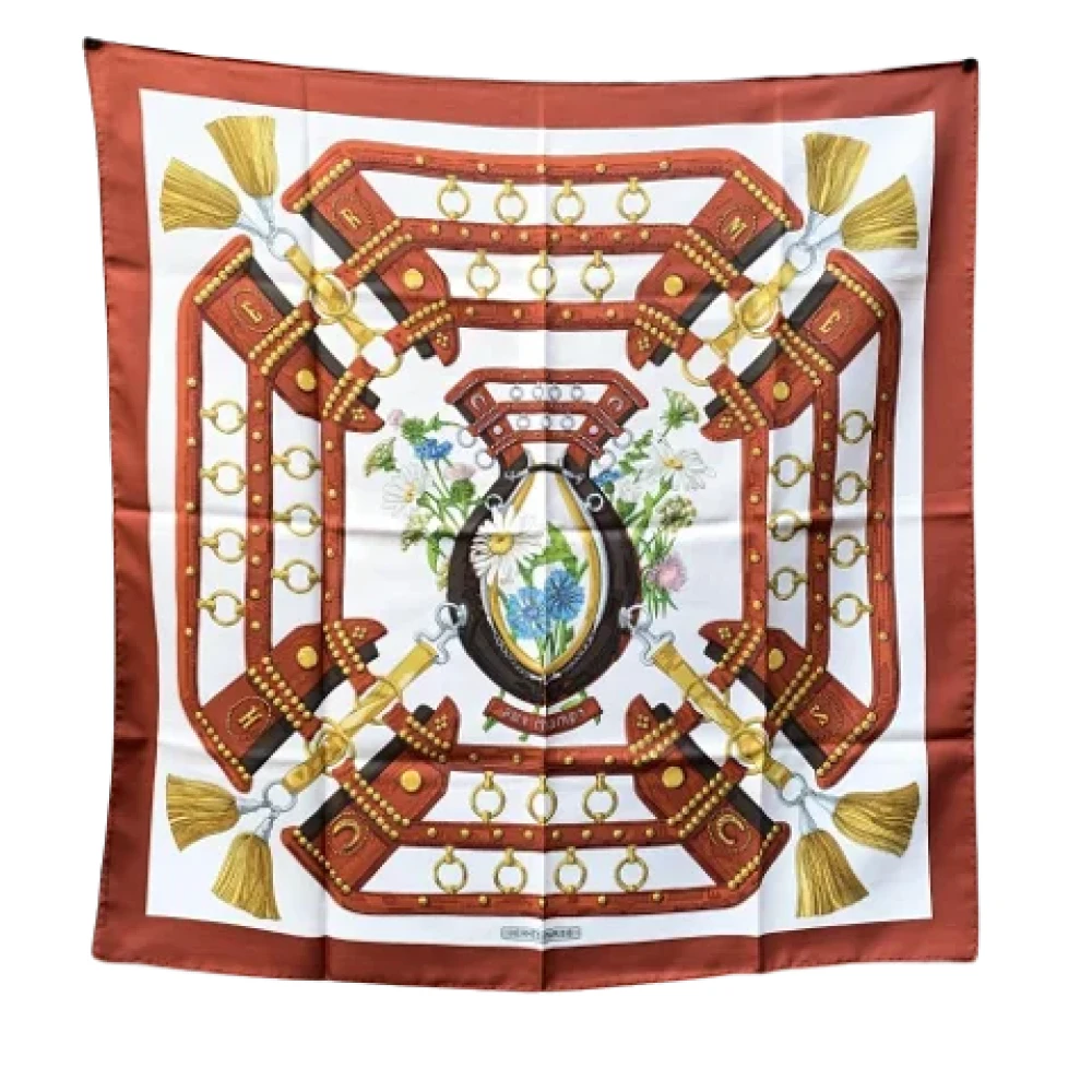 Hermès Vintage Pre-owned Silk scarves Brown Dames