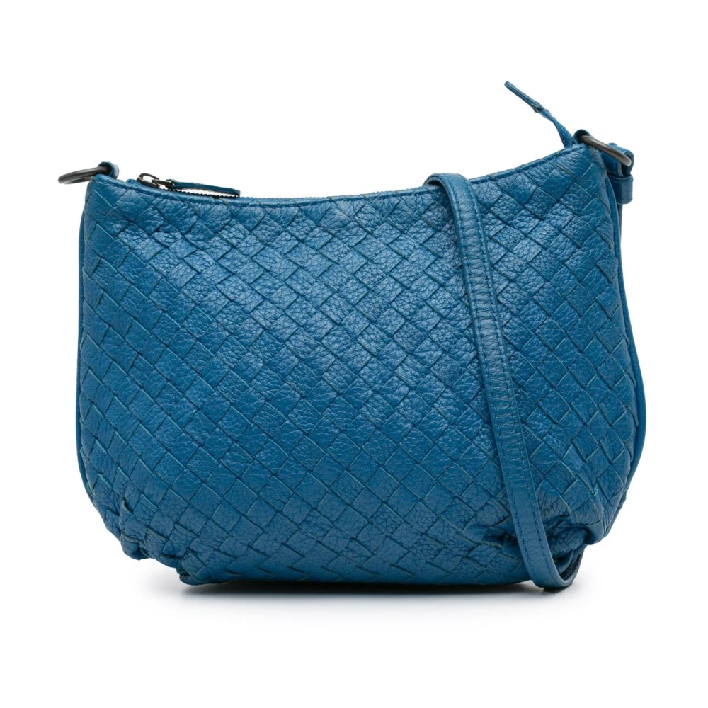 Bottega Veneta Vintage Women's Blue Pre-Owned Nappa Intrecciato Crossbody