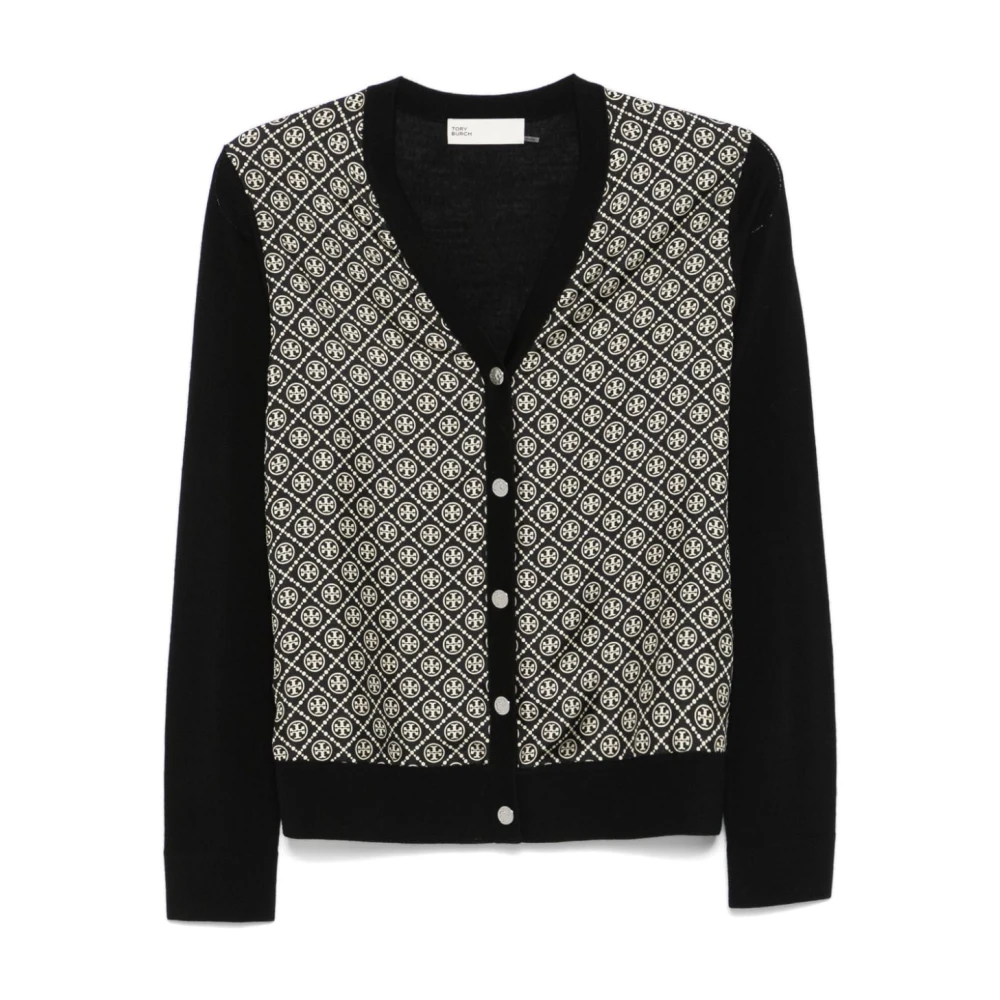 TORY BURCH Monogram Zwart Vest Gebreide Trui Black Dames