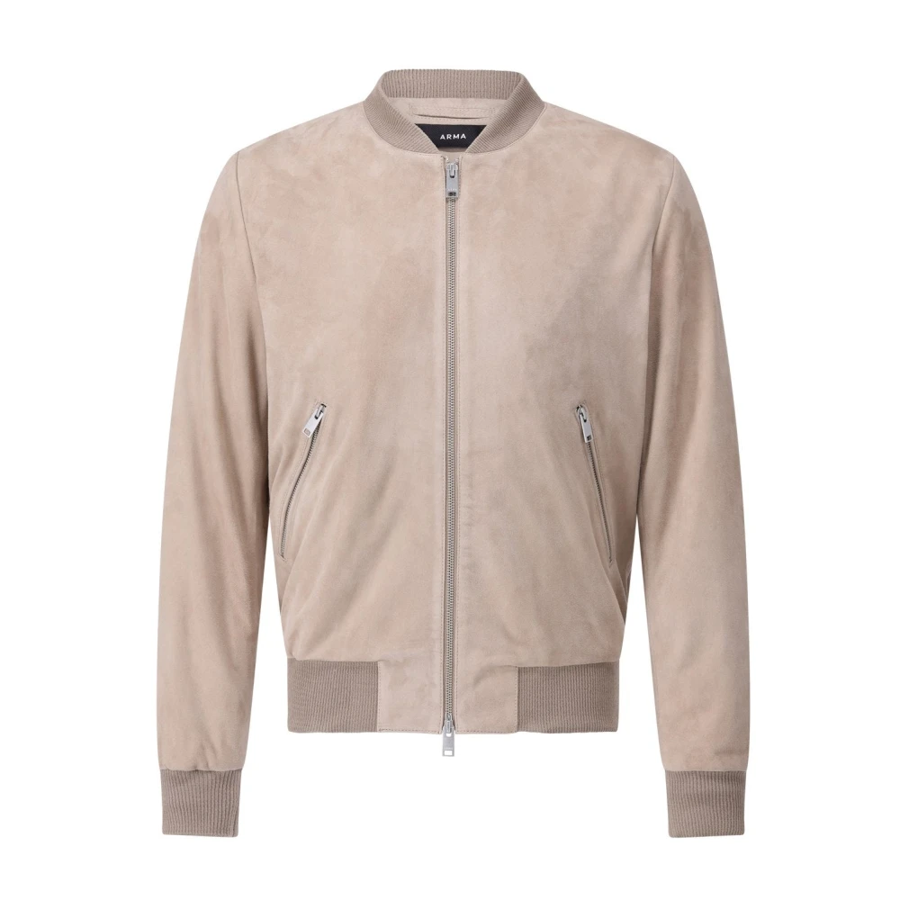 Arma Zachte Leren Blouson Jas Beige Heren