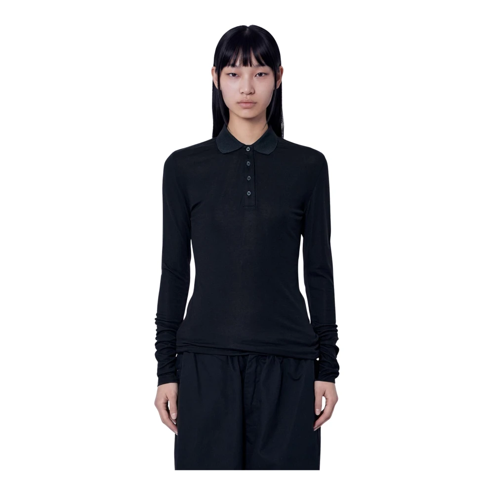 Entire Studios Long Sleeve Polo - Woman Tops Black S - Immagine 2