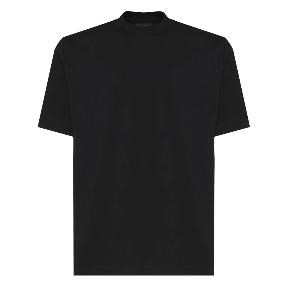 Giuliano Galiano Zwarte Katoenen T-shirt Ronde Kraag Black Heren