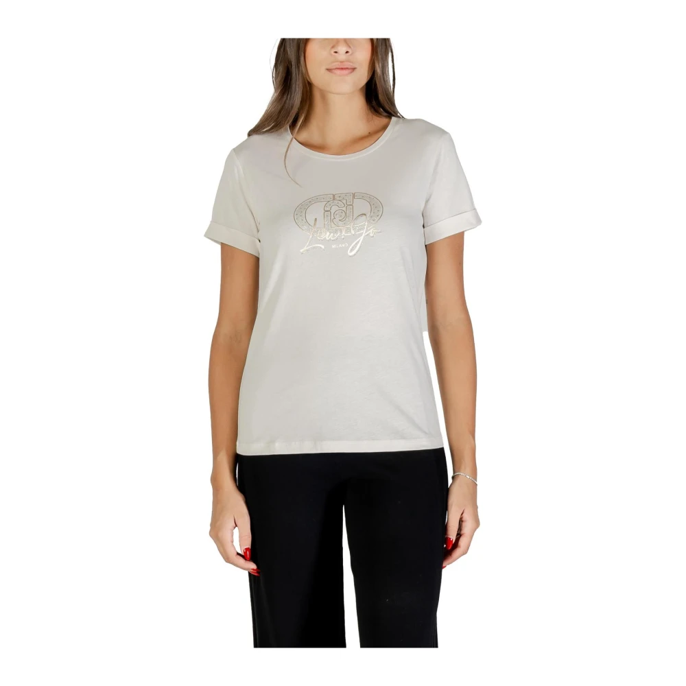 Liu Jo Women's White T-Shirts, Xl, Stylish Printed Cotton T-Shirt