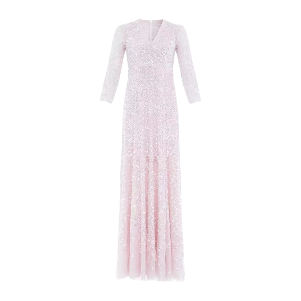 Needle & Thread Roze Pailletten Maxi Jurk Isabella Diamond Pink Dames