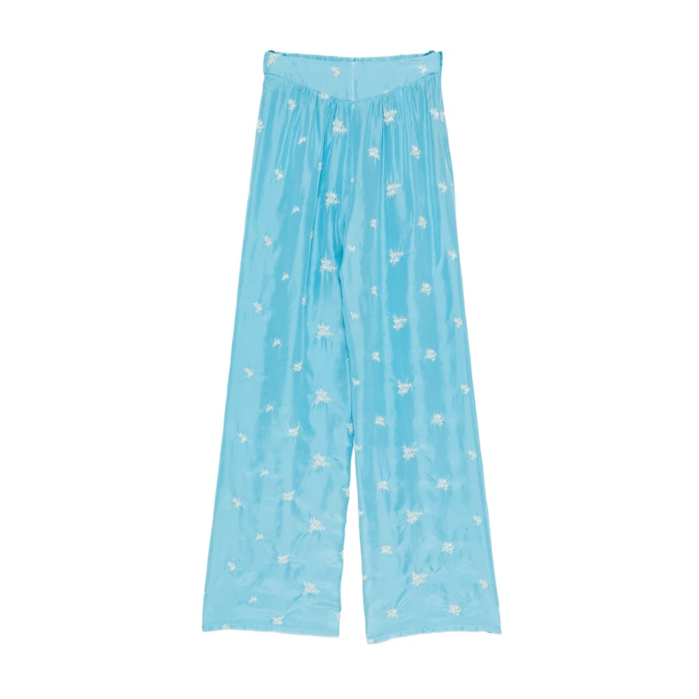Forte Forte Women's Blue Wide Trousers, S, My Trousers Silk Trousers