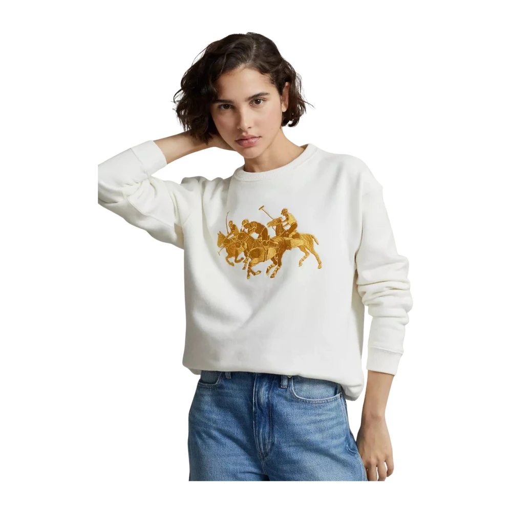 Ralph Lauren Katoenen sweatshirt met logo White Dames