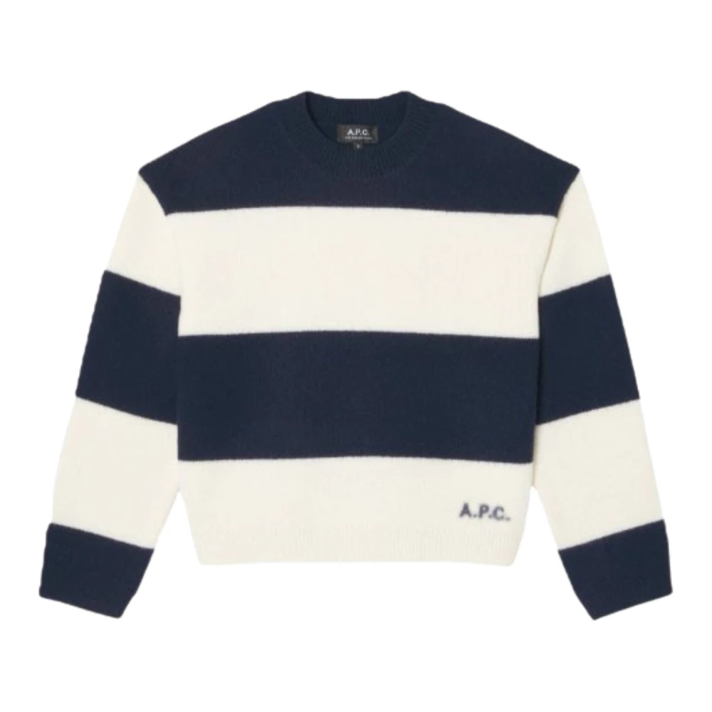A.p.c. Women's Multicolor Penny Striped Jumper - Round-Neck Knitwear - S - Knitwear