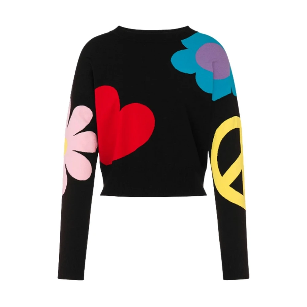 Moschino Lange Mouw Peace Love Patroon Shirt Multicolor Dames