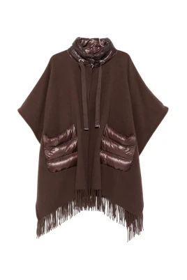Brun Capejacka med Quiltade Fickor