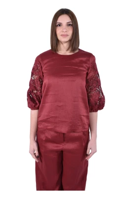 Macramé Lantern Sleeve T-shirt
