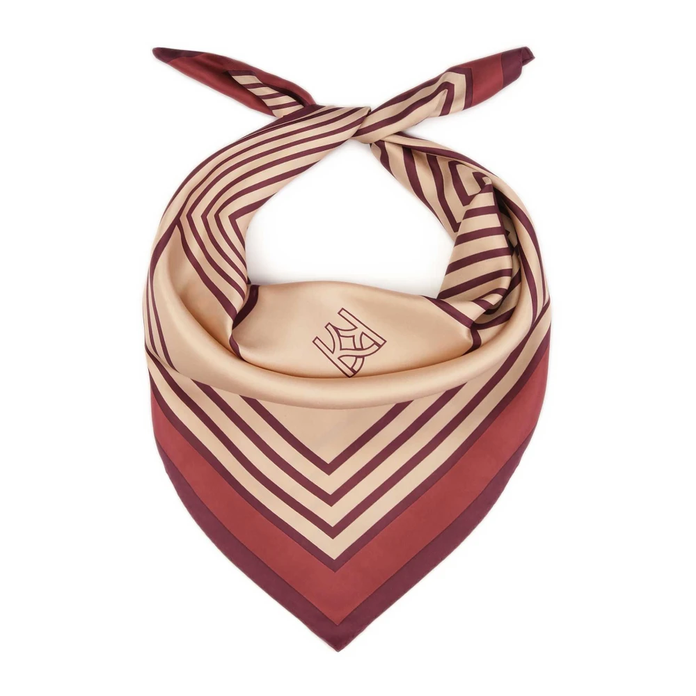Kazar Elegante zijden sjaal met geometrisch patroon Brown Dames