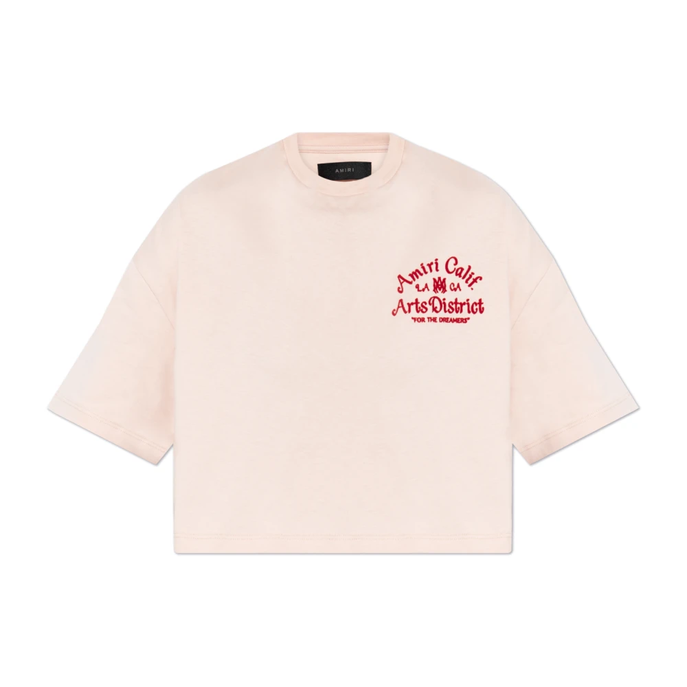 Amiri Gestreept T-shirt Pink Dames